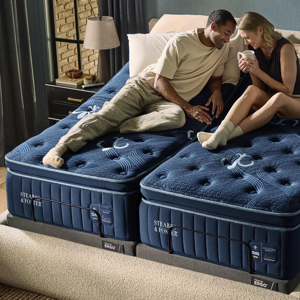 Stearns & Foster Lux Estate Medium Euro Pillow Top II King Mattress with Head Up Only Base - Image 4