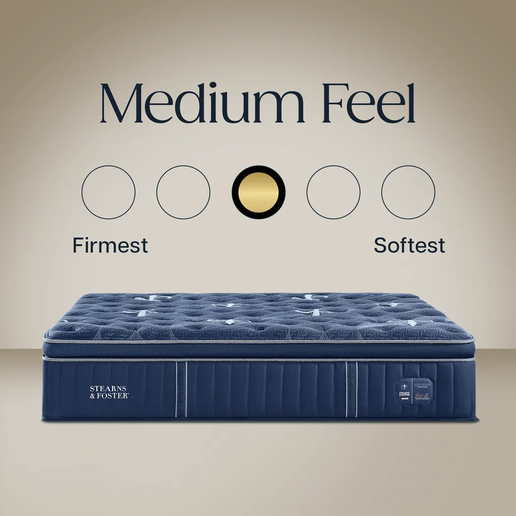 Stearns & Foster Lux Estate Medium Euro Pillow Top II Split King Mattress with Head Up Only Base - Image 8