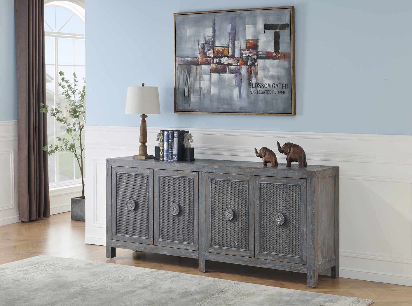 Steerforth Gray Credenza - Thumbnail - Image 2