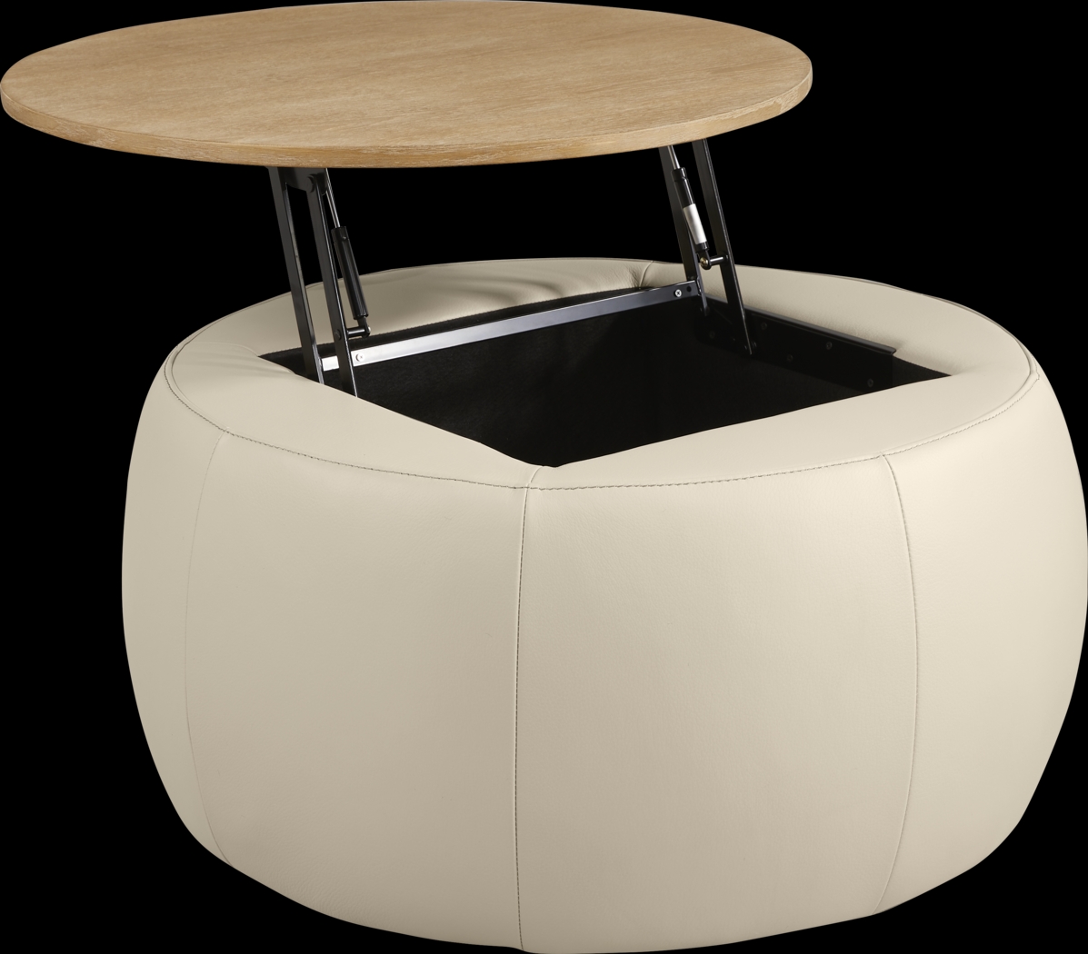 Stefano Taupe Leather Storage Ottoman - Thumbnail - Image 2