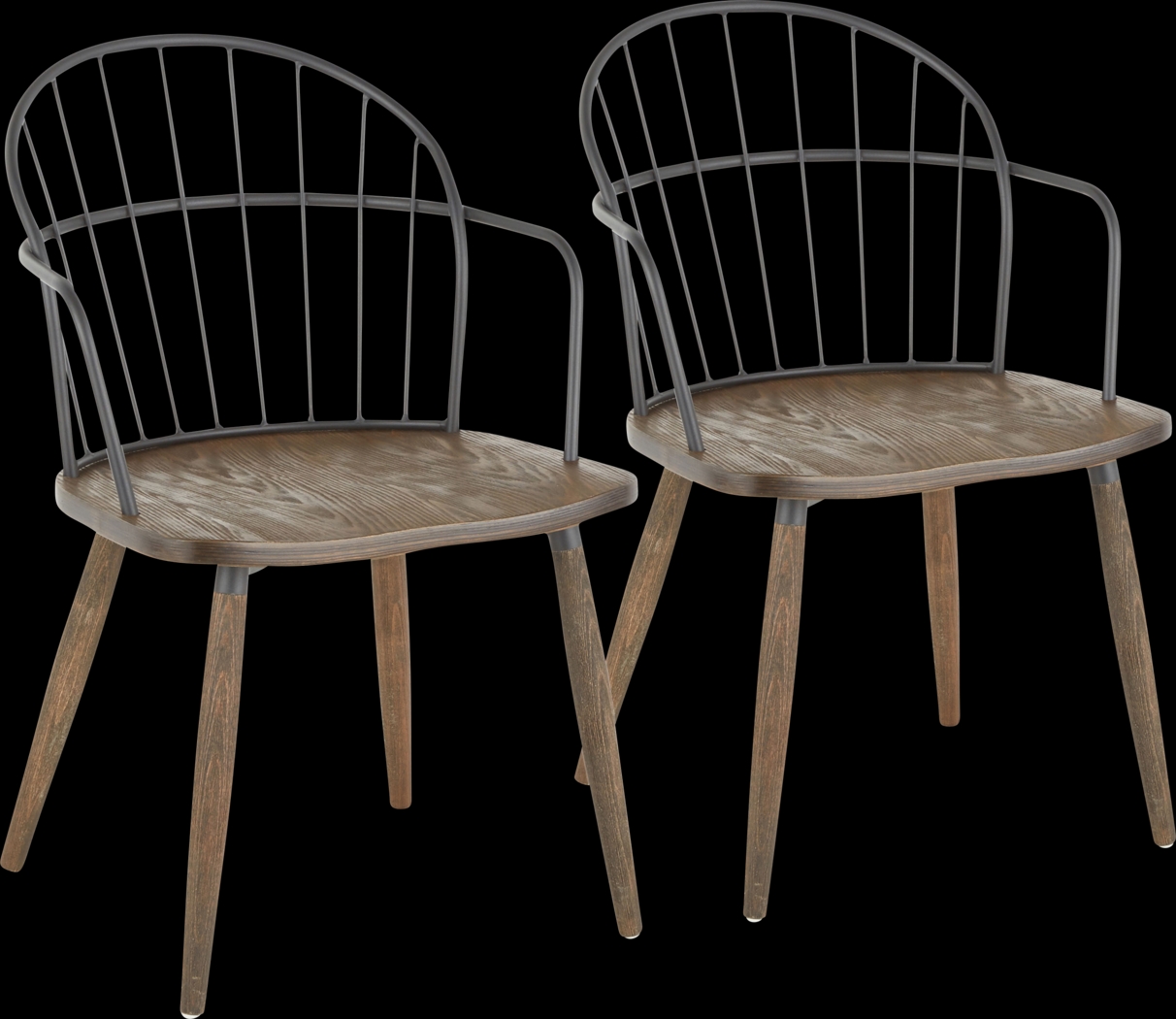 Steffek Brown Arm Chair, Set of 2 - Thumbnail - Image 1