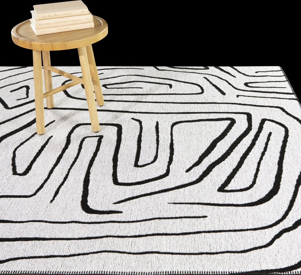 Steledon White 5'3 x 7' Area Rug - Thumbnail - Image 2