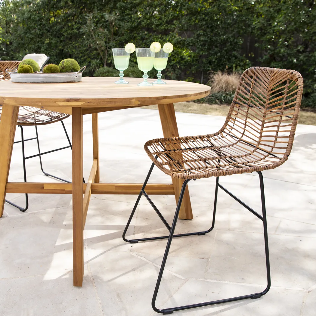 Stelly Natural Outdoor Side Chair, Set of 2 - Thumbnail - Image 4