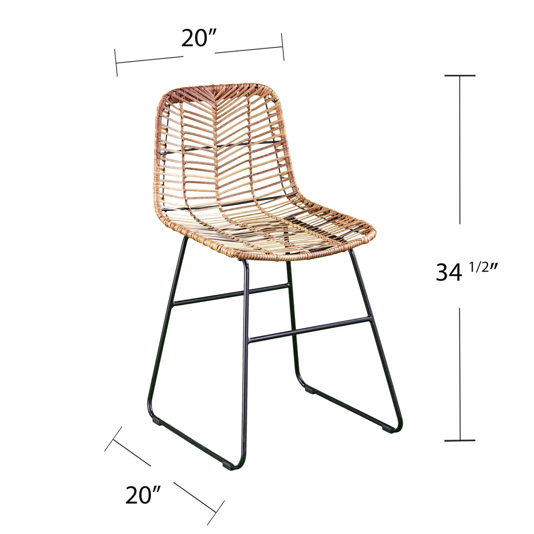 Stelly Natural Outdoor Side Chair, Set of 2 - Thumbnail - Image 6