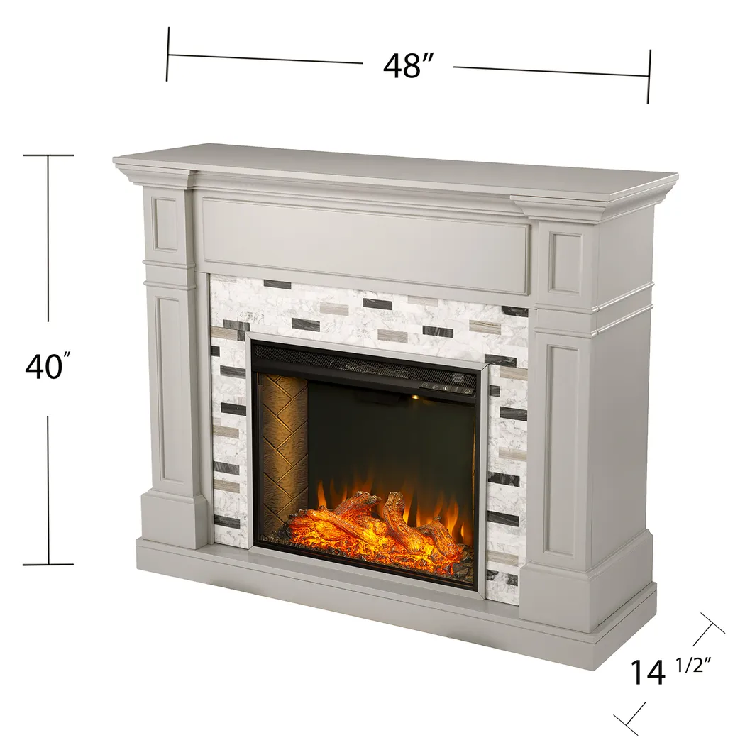 Stembridge III Gray 48 in. Console With Smart Electric Fireplace - Image 6