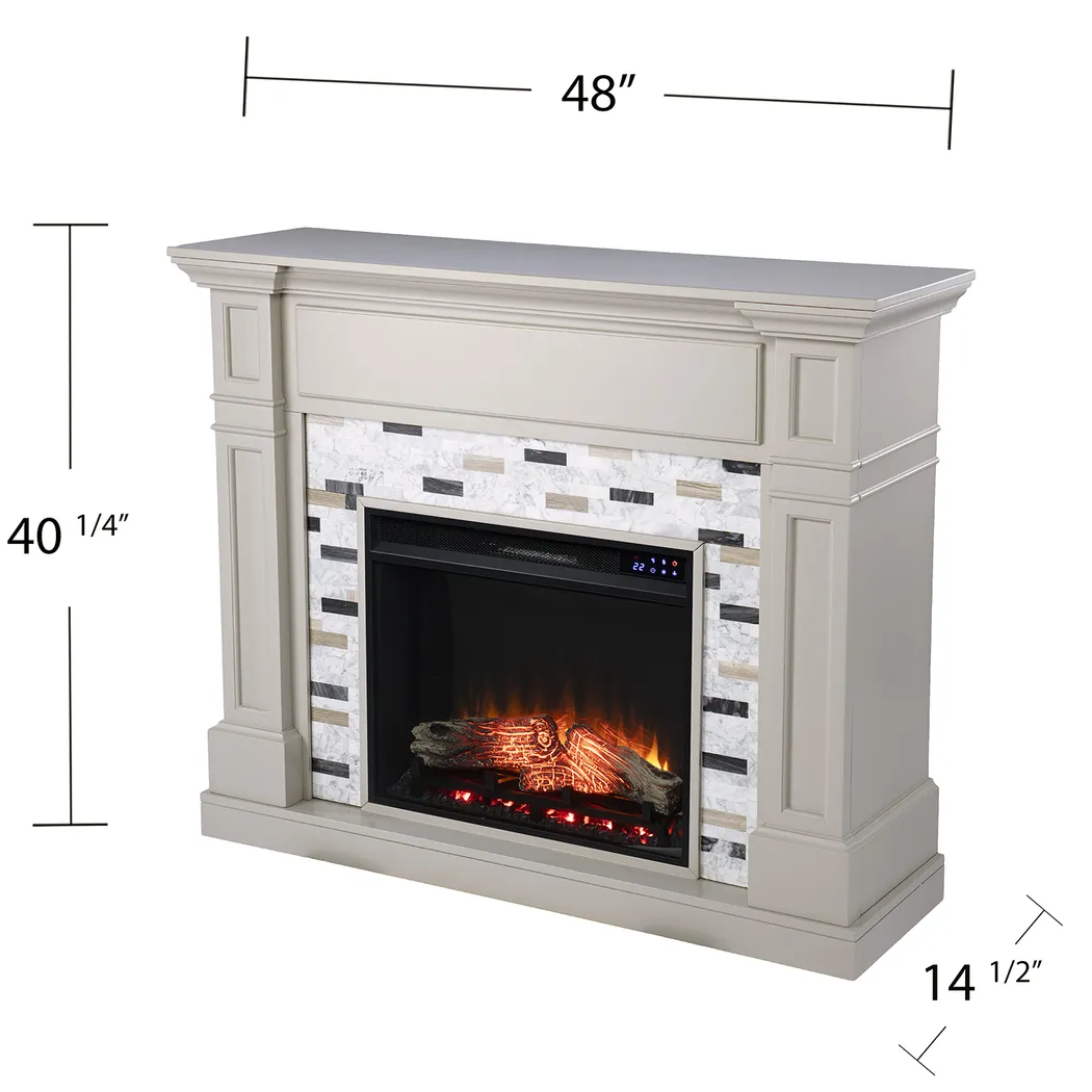 Stembridge IV Gray 48 in. Console With Touch Panel Electric Fireplace - Image 6