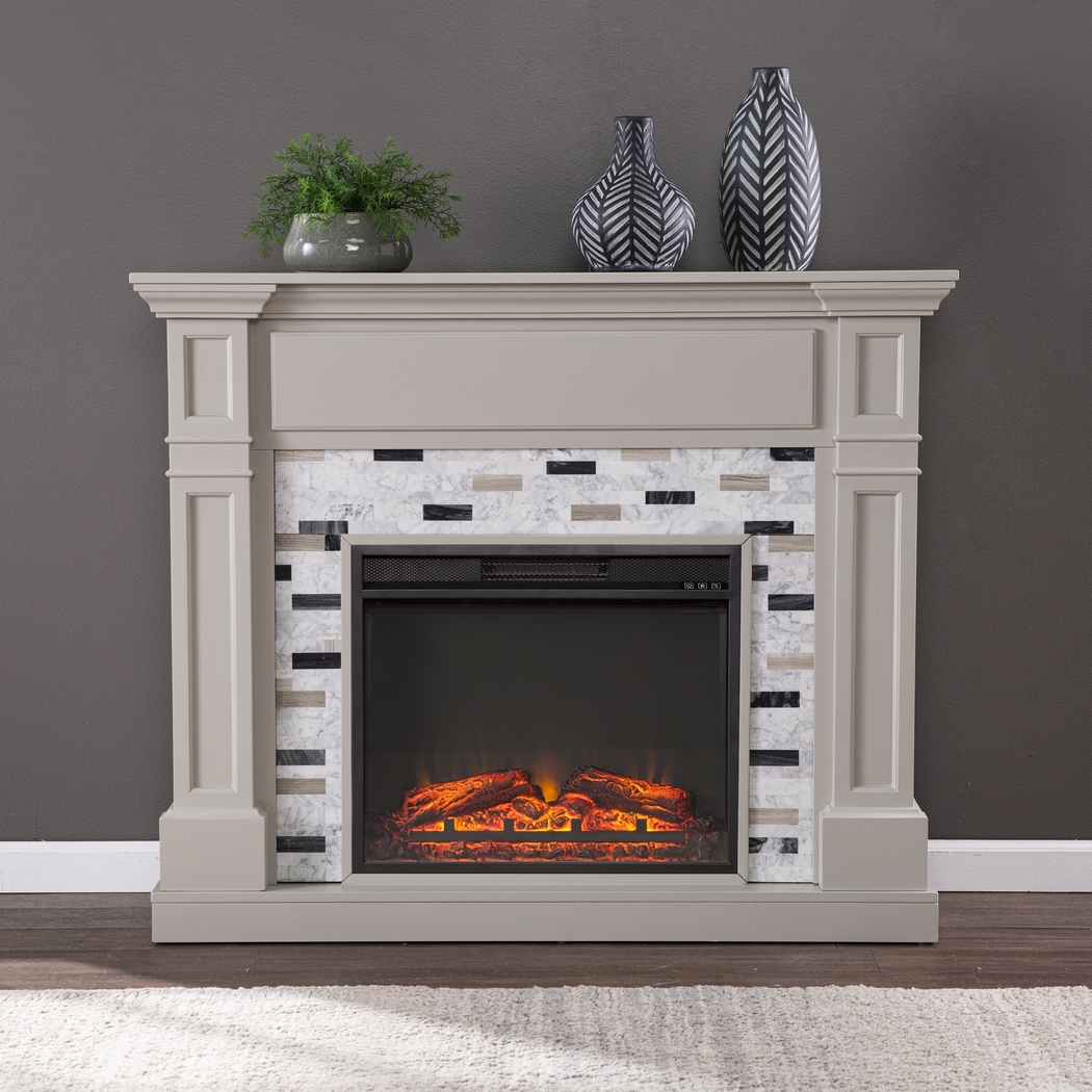 Stembridge V Gray 48 in. Console with Electric Fireplace - Thumbnail - Image 2