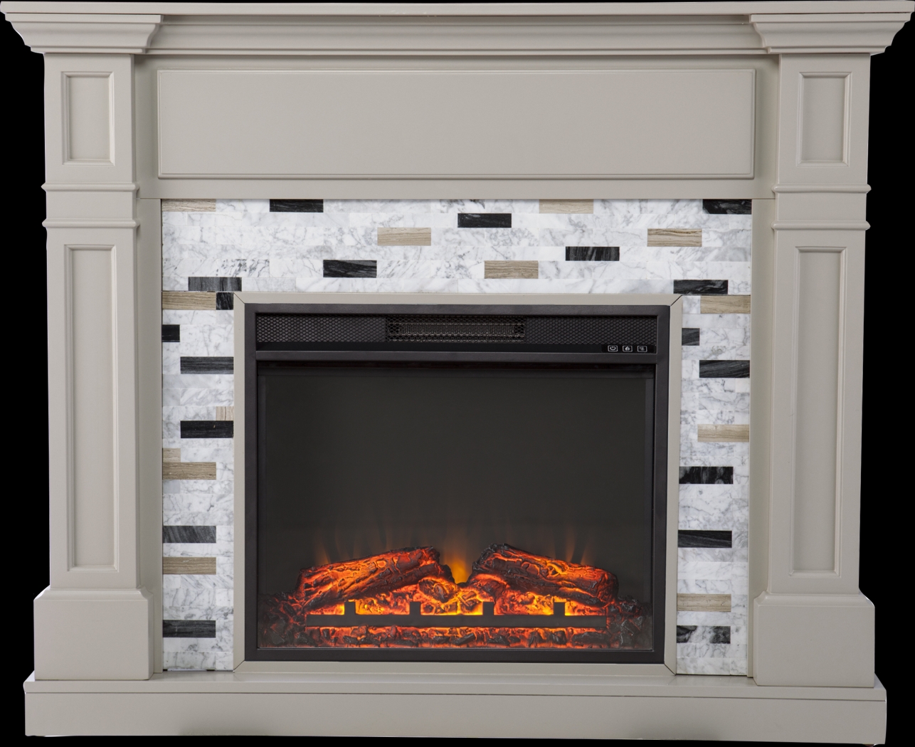 Stembridge V Gray 48 in. Console with Electric Fireplace - Thumbnail - Image 1