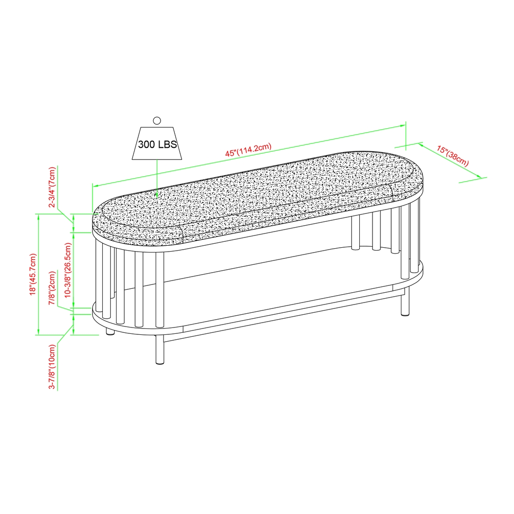Stempley Black Accent Bench - Thumbnail - Image 6
