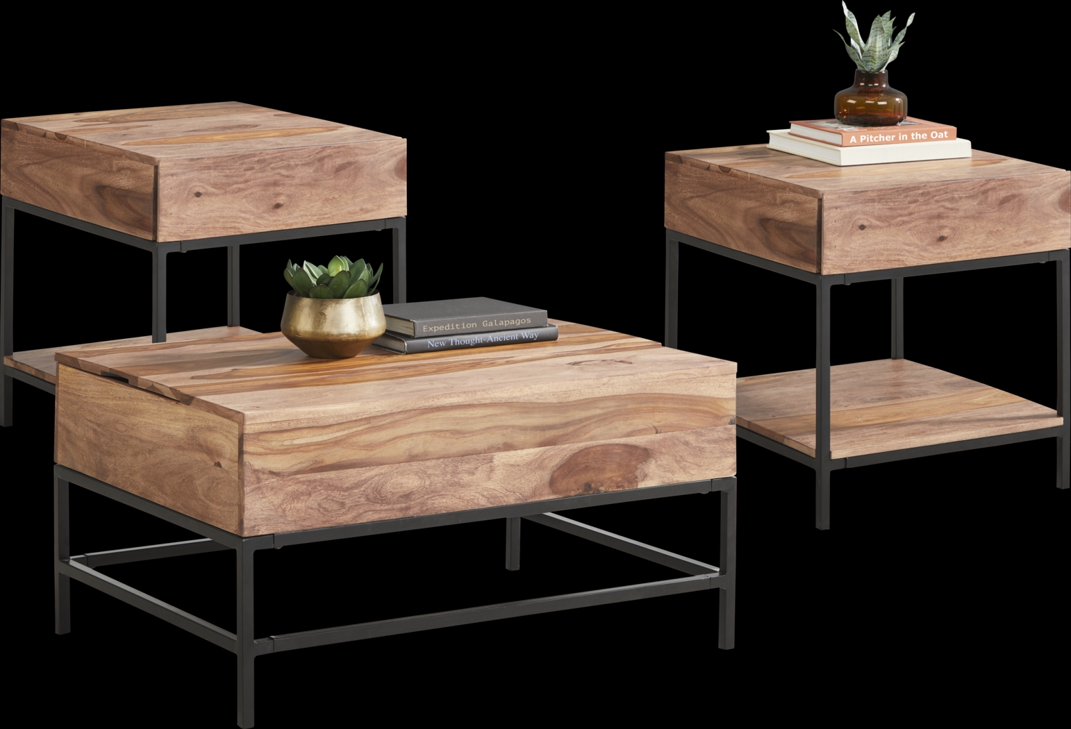 Stenlay Brown 3 Pc Table Set - Thumbnail - Image 1