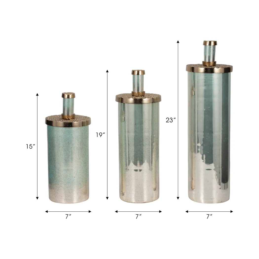 Stenwyck Green Glass Bottle, Set of 3 - Thumbnail - Image 7