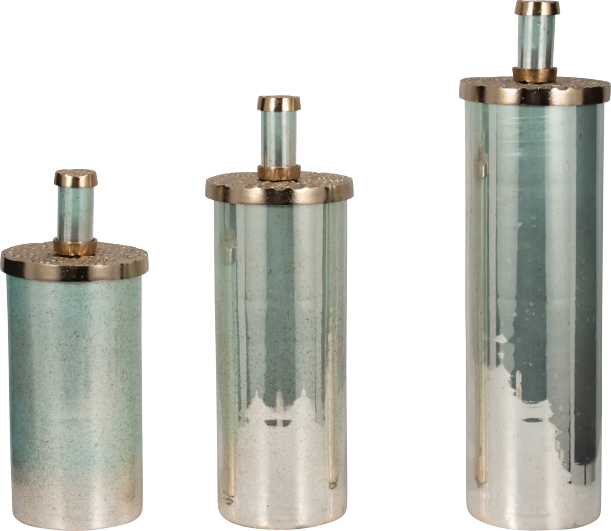 Stenwyck Green Glass Bottle, Set of 3 - Thumbnail - Image 1