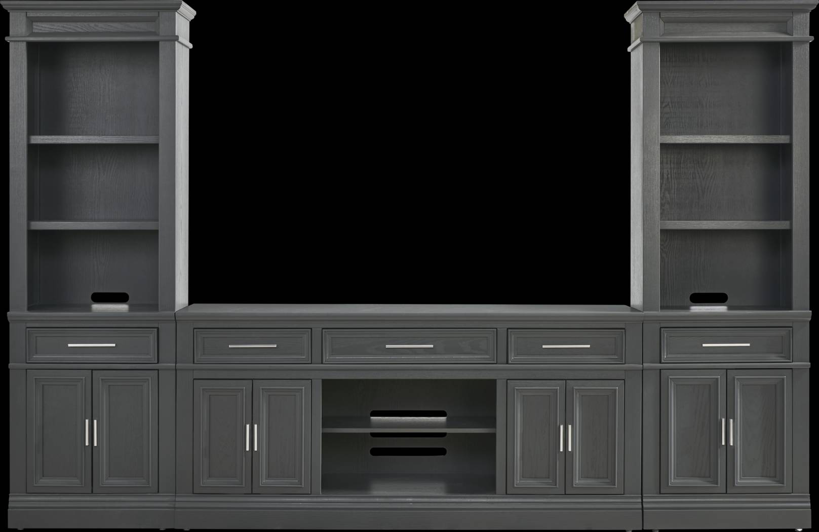 Stephenson Dark Gray 3 Pc Wall Unit with 70 in. Console - Thumbnail - Image 1