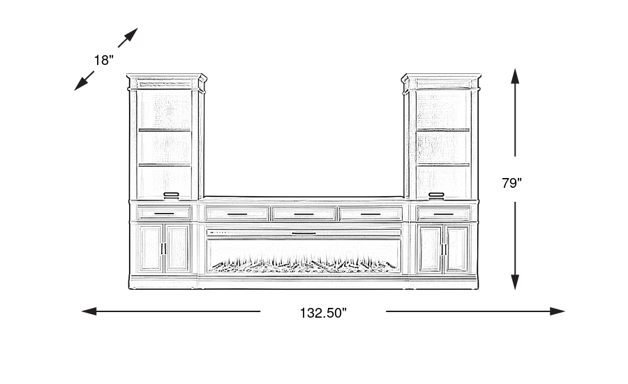 Dimension Image. Please refer to the Dimension Tab on this page for dimension details.