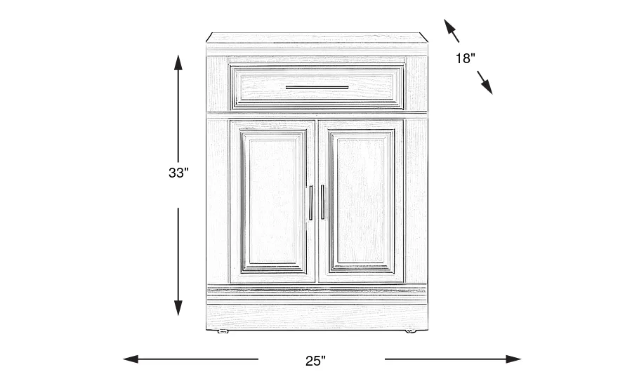 Dimension Image. Please refer to the Dimension Tab on this page for dimension details.