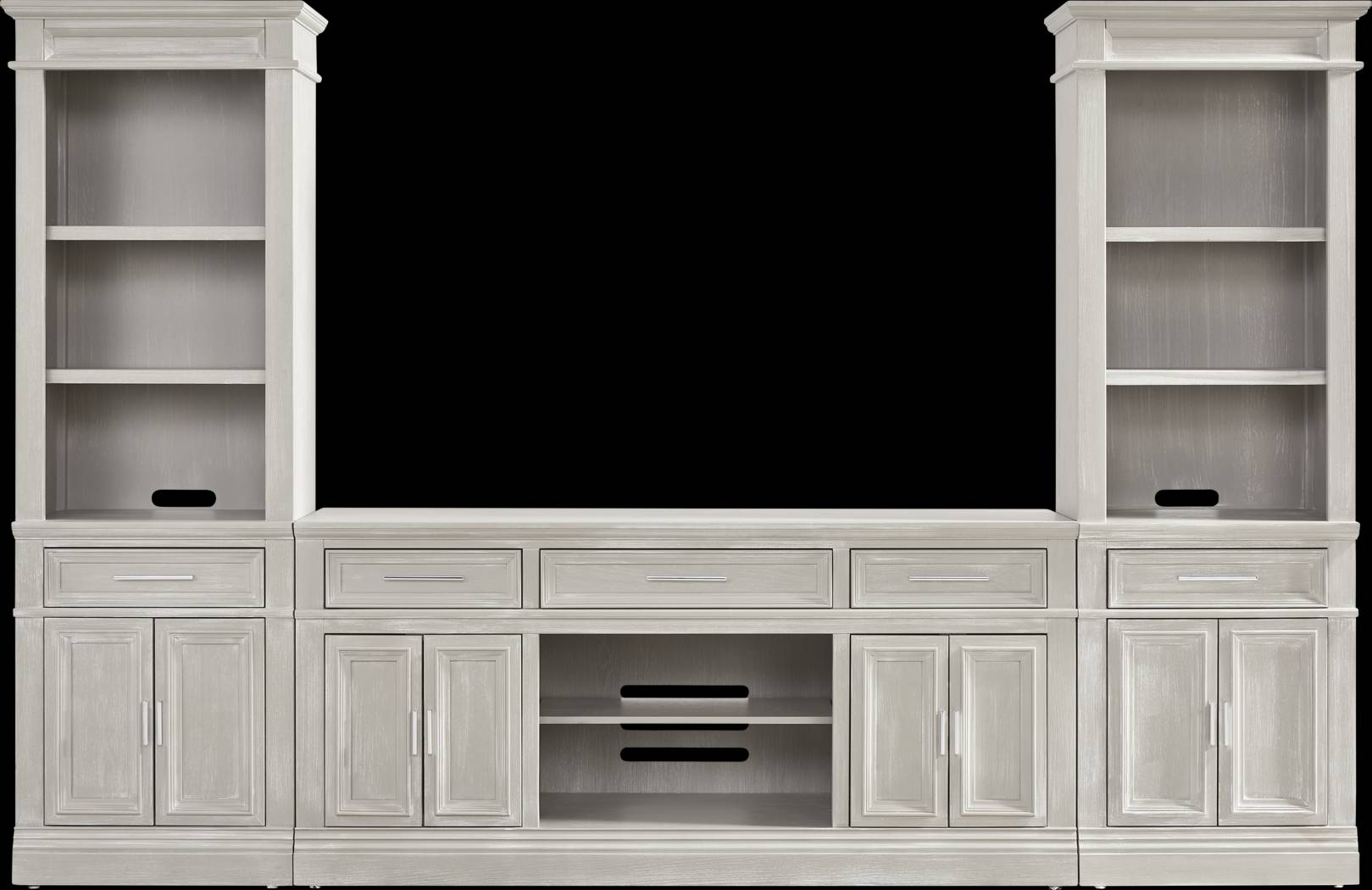 Stephenson Light Gray 3 Pc Wall Unit with 70 in. Console - Thumbnail - Image 1