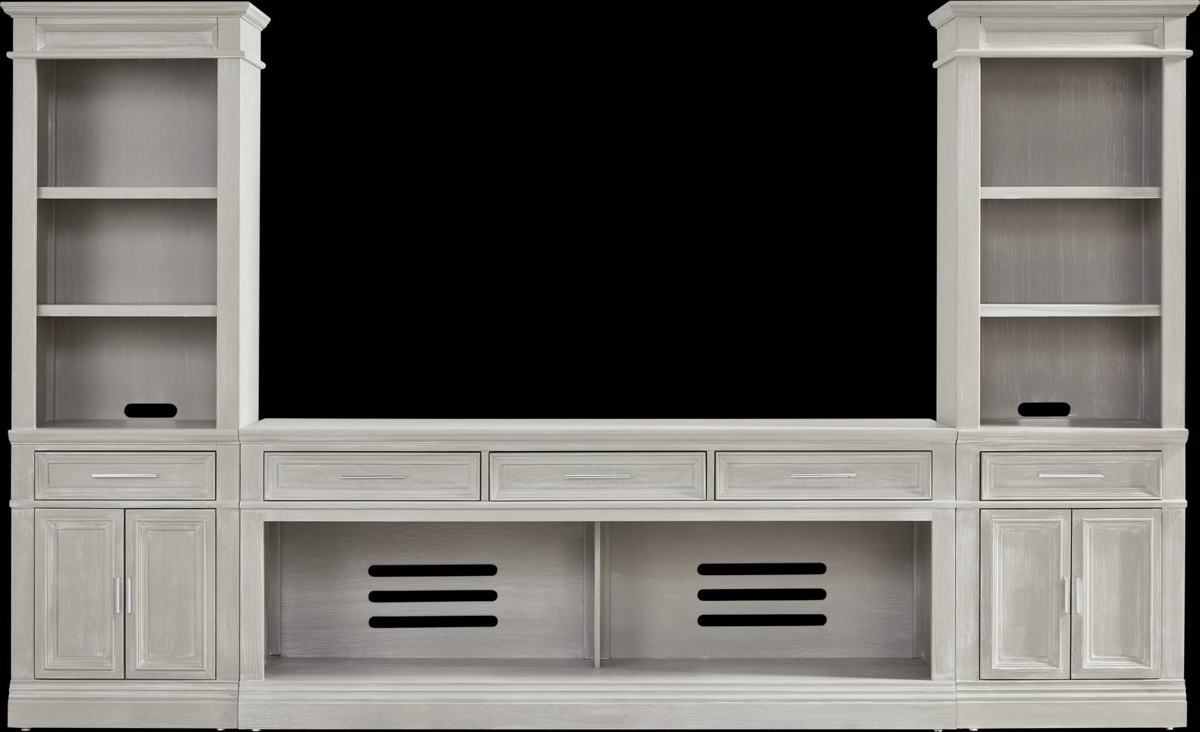 Stephenson Light Gray 3 Pc Wall Unit with 78 in. Console - Thumbnail - Image 1