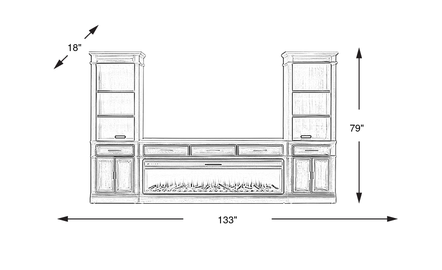 Dimension Image. Please refer to the Dimension Tab on this page for dimension details.