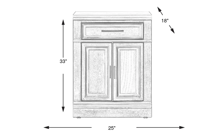 Dimension Image. Please refer to the Dimension Tab on this page for dimension details.