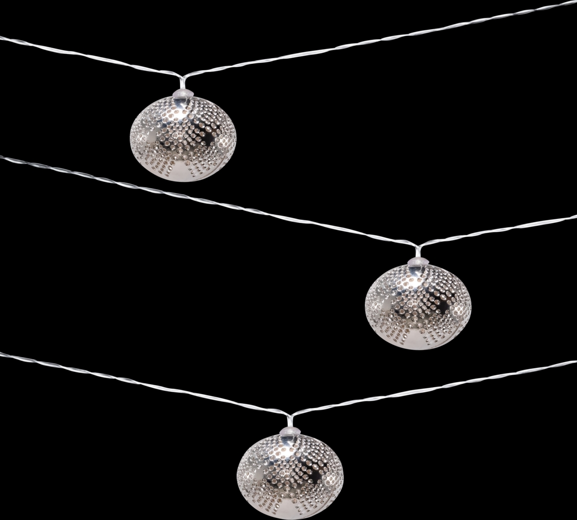 Sterling Drops Silver Outdoor Solar String Lights - Thumbnail - Image 1