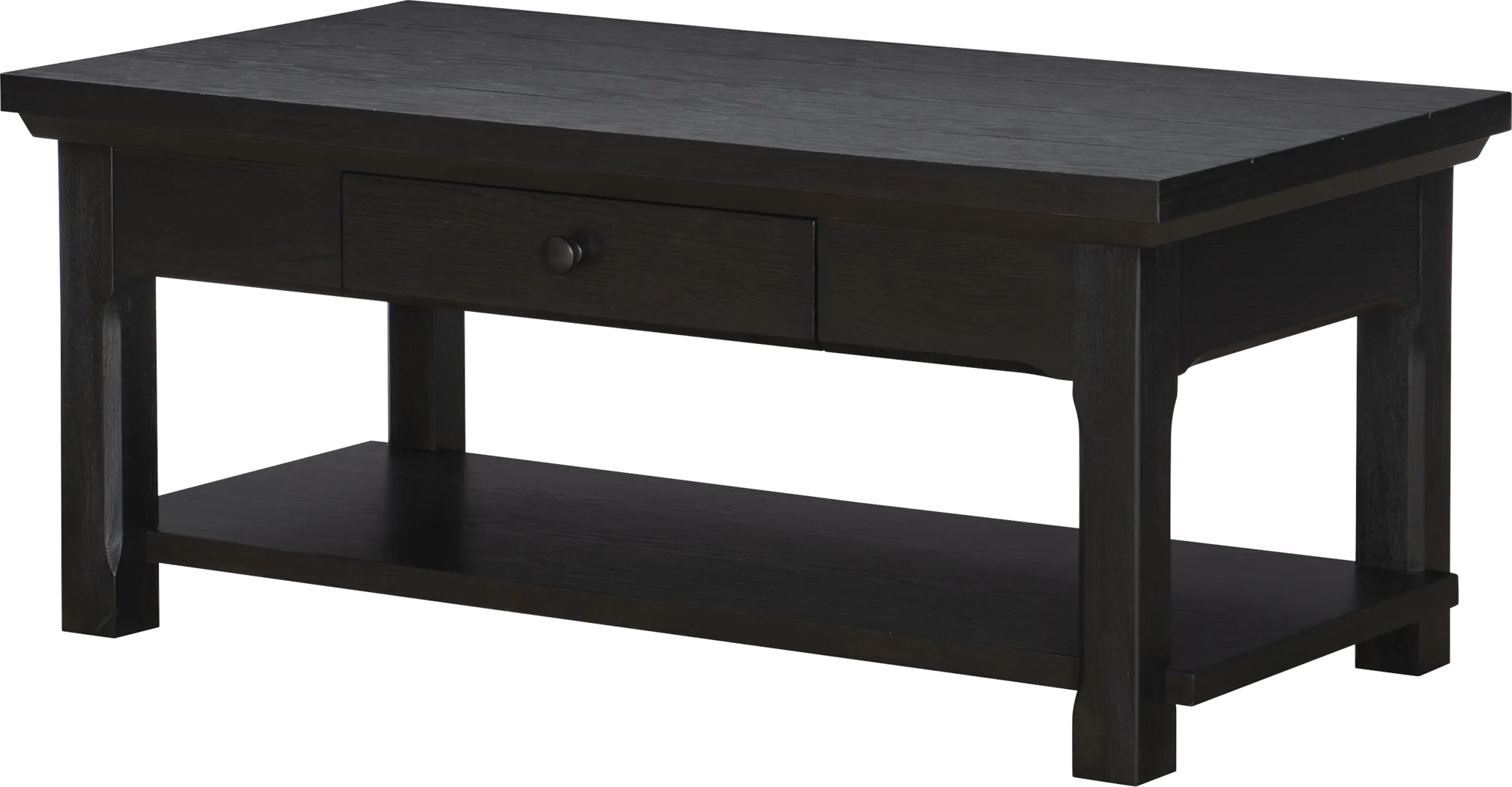Sterncrest Black 2 Drawer Cocktail Table - Thumbnail - Image 1