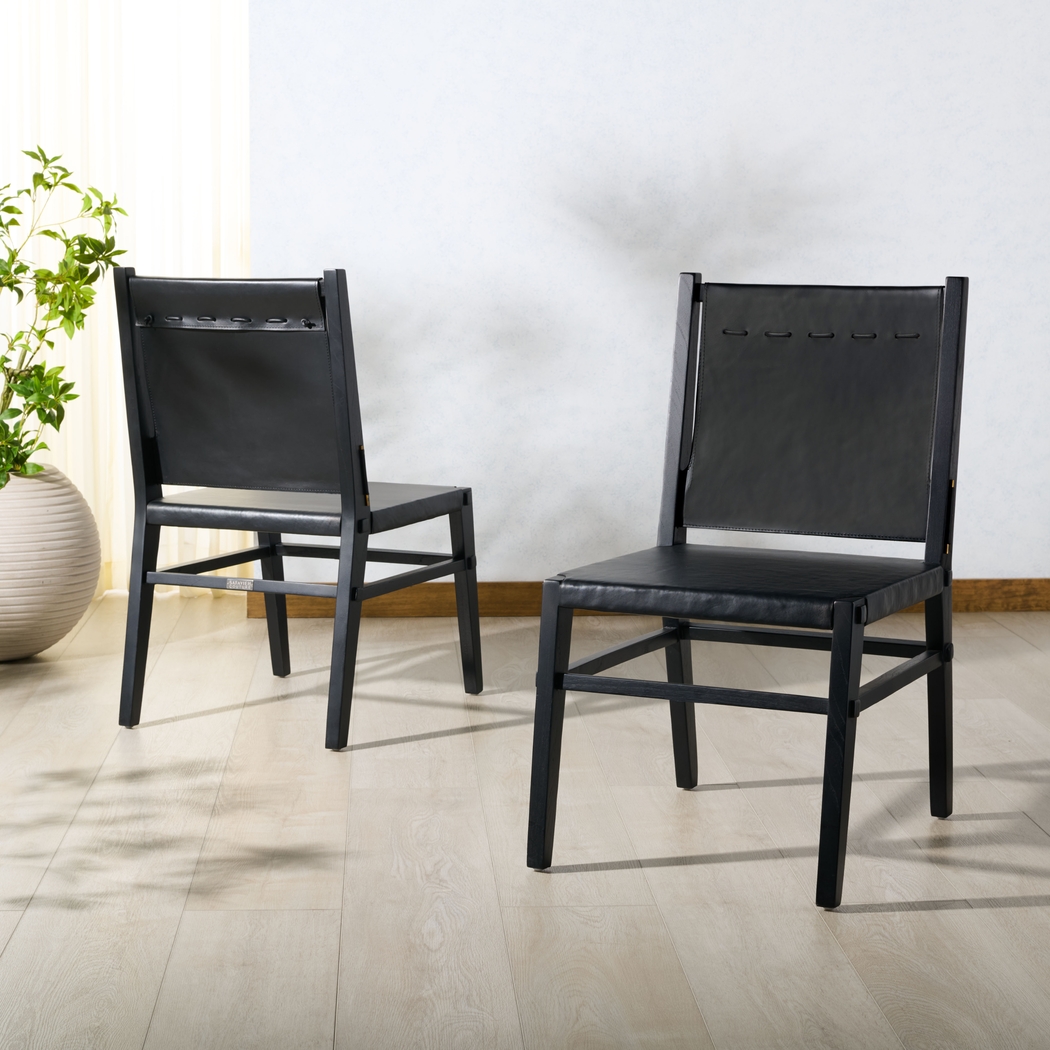 Stetsen Black Side Chairs, Set of 2 - Thumbnail - Image 2