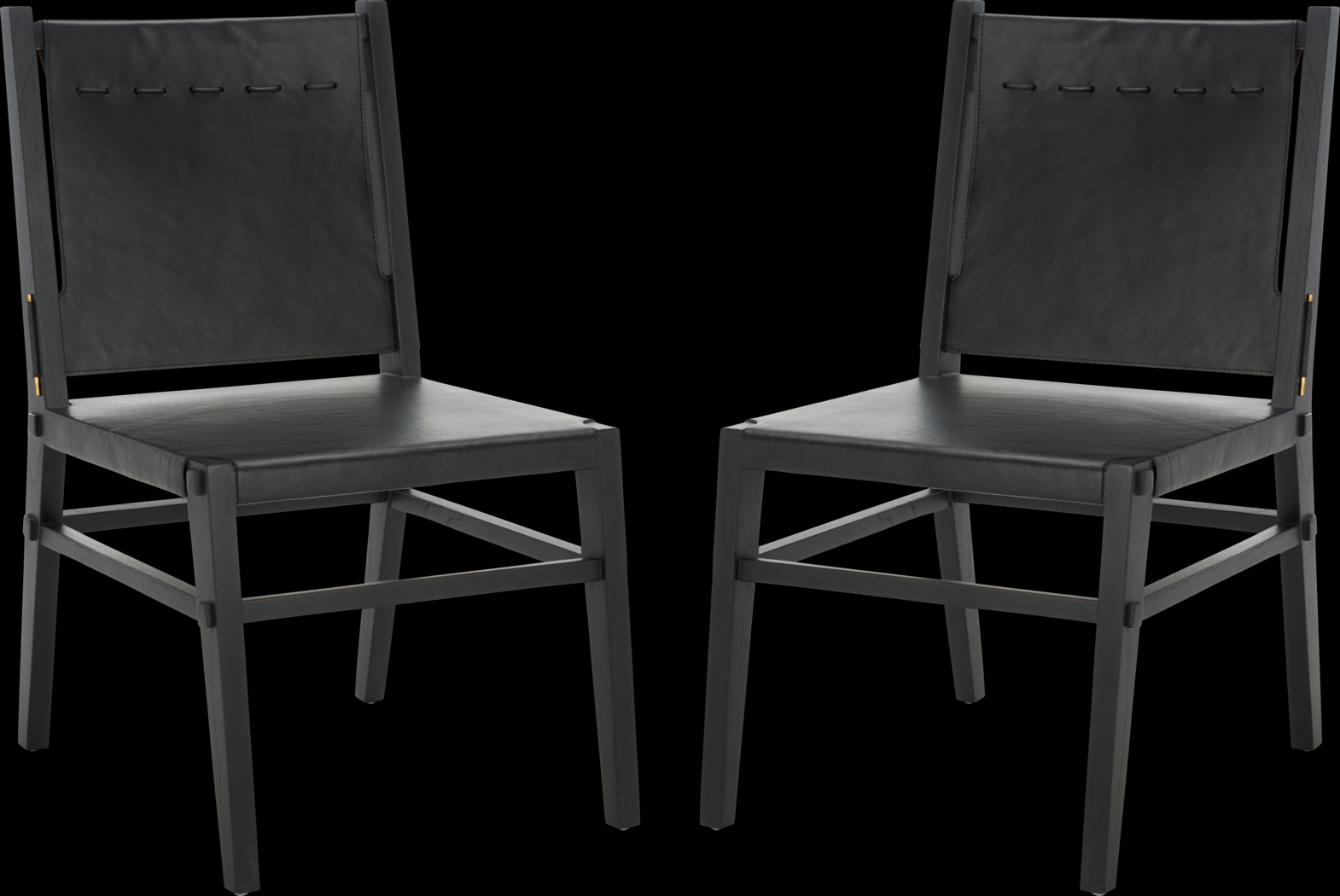 Stetsen Black Side Chairs, Set of 2 - Thumbnail - Image 1