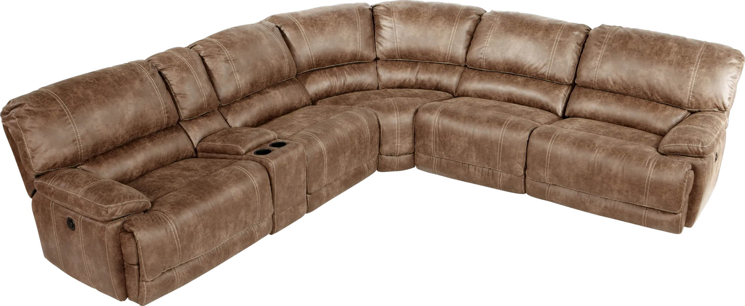 Stetson Ridge Brown 6 Pc Power Reclining Sectional - Thumbnail - Image 1