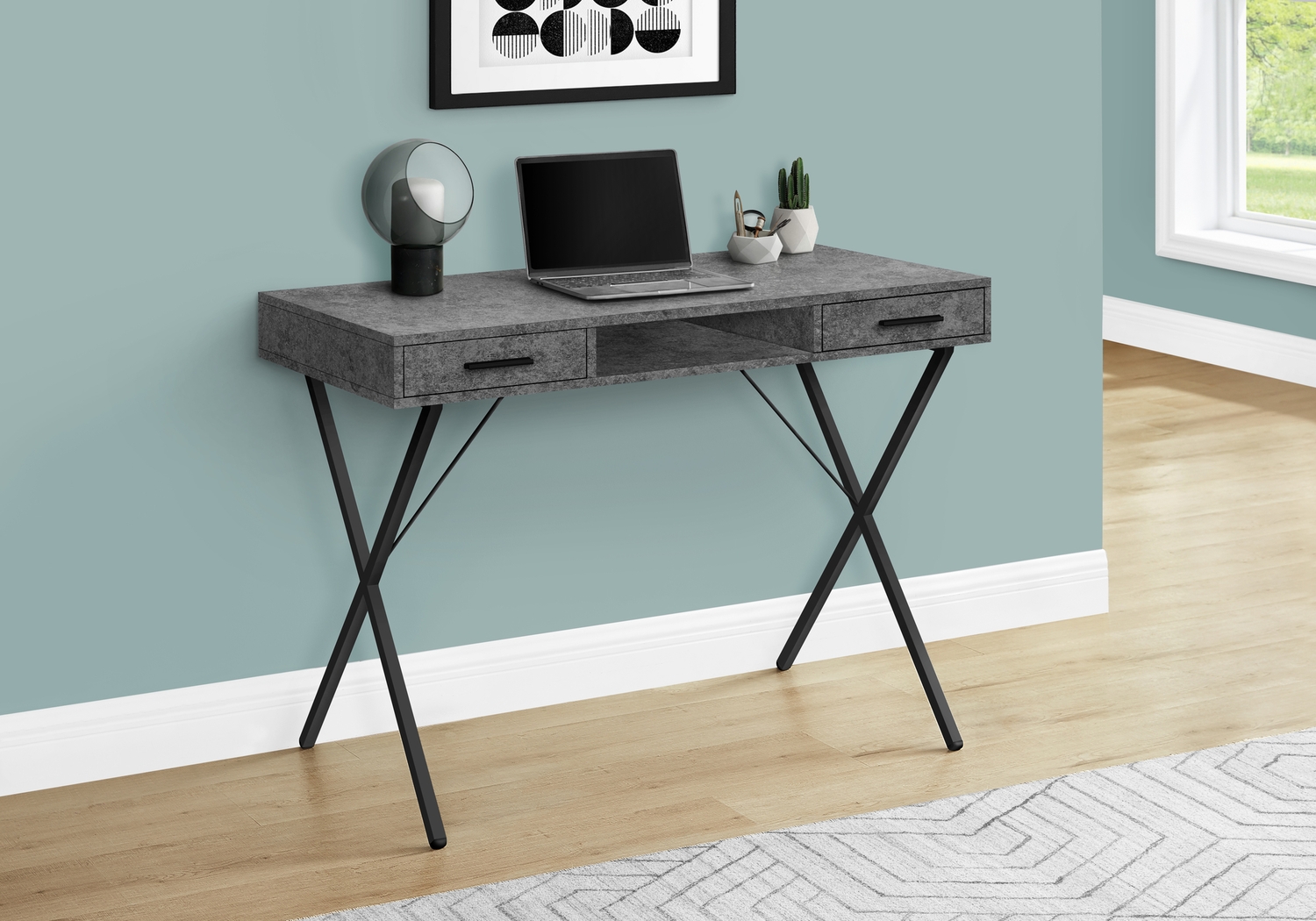 Stillirock Dark Gray Desk - Thumbnail - Image 3