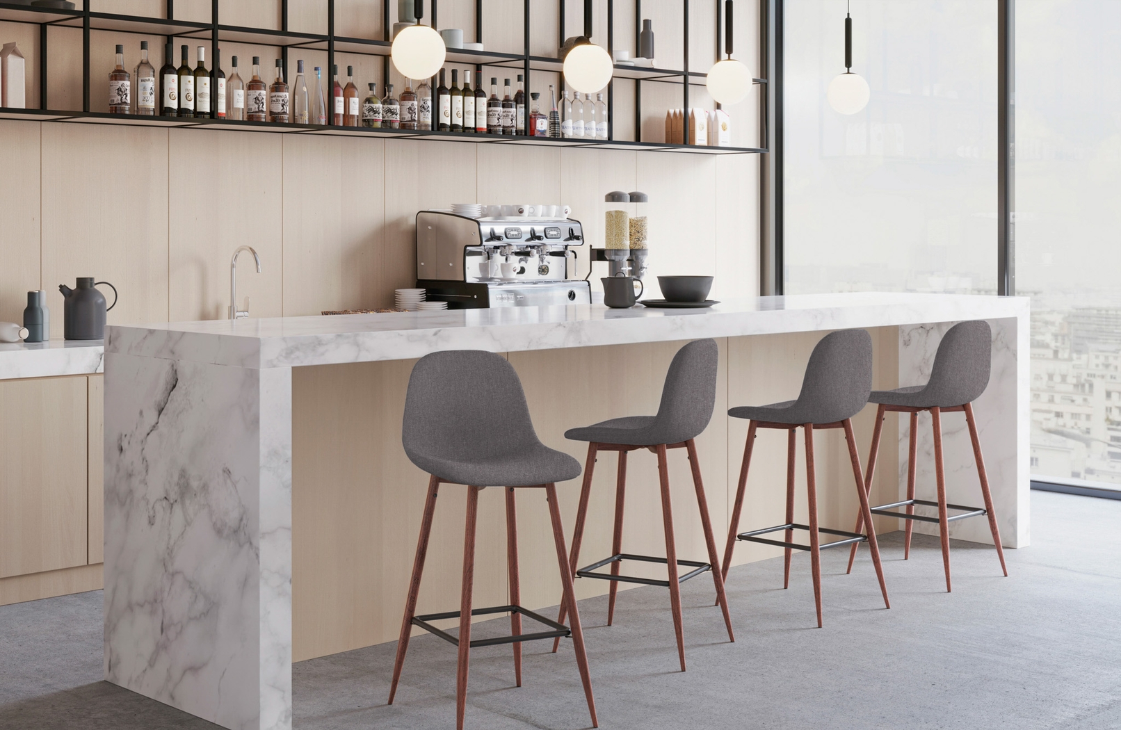 Stimson Charcoal Barstool, Set of 2 - Thumbnail - Image 2