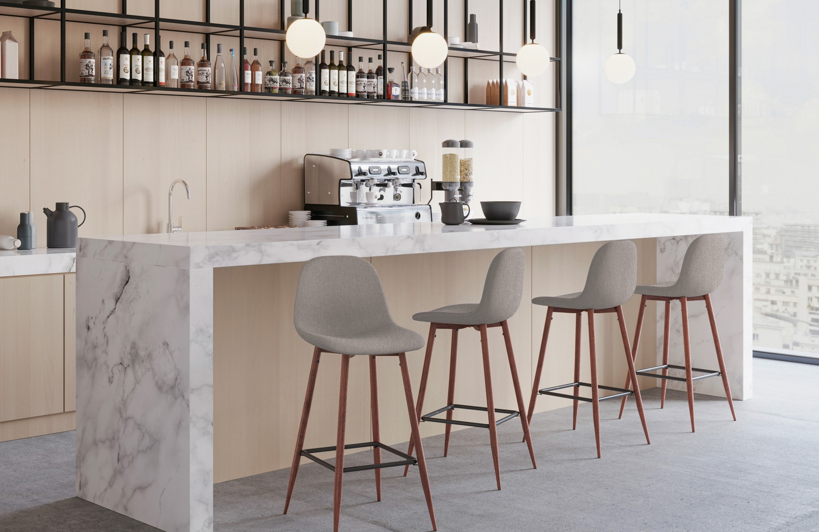 Stimson Gray Barstool, Set of 2 - Thumbnail - Image 2