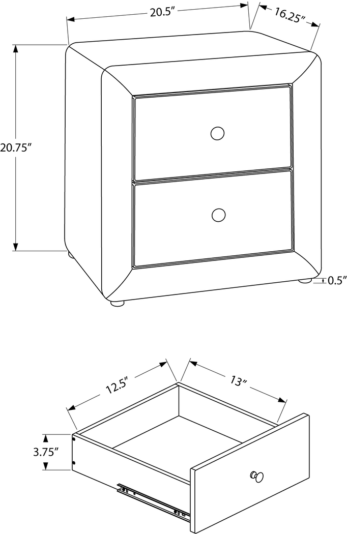 Stomner Dark Gray Nightstand - Thumbnail - Image 5