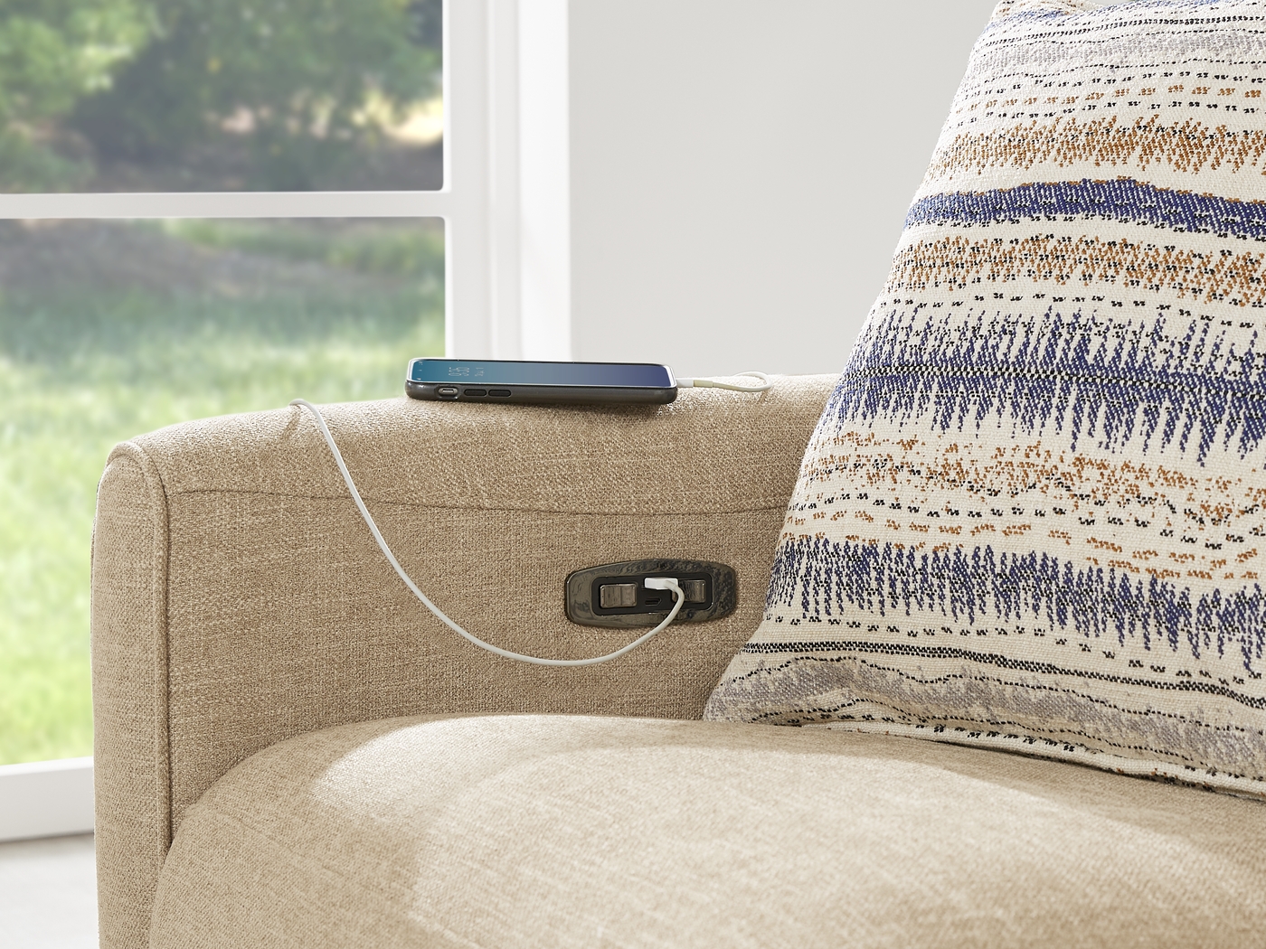 Stonecrest Camel 5 Pc Dual Power Reclining Living Room - Thumbnail - Image 6