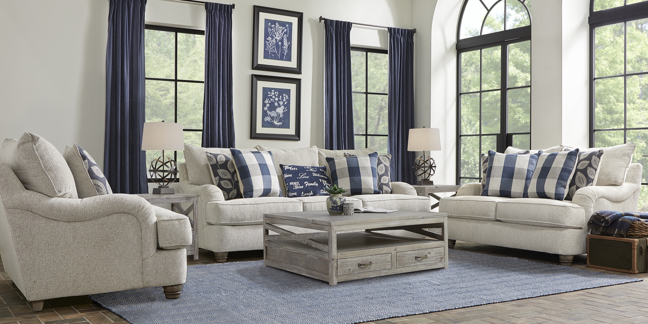 Stonehill Beige 7 Pc Living Room - Thumbnail - Image 1
