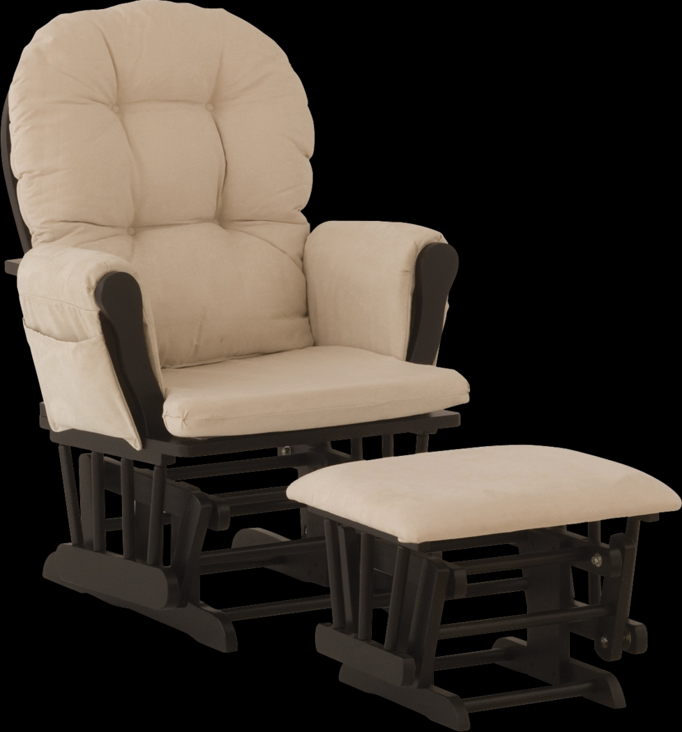 Kids Stork Craft Hoop Glider/Ottoman - Black/Beige - Thumbnail - Image 1