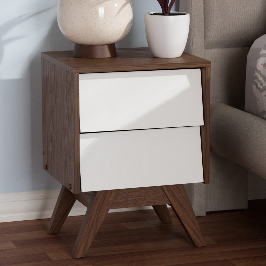 Stormtime White and Brown Nightstand - Thumbnail - Image 2