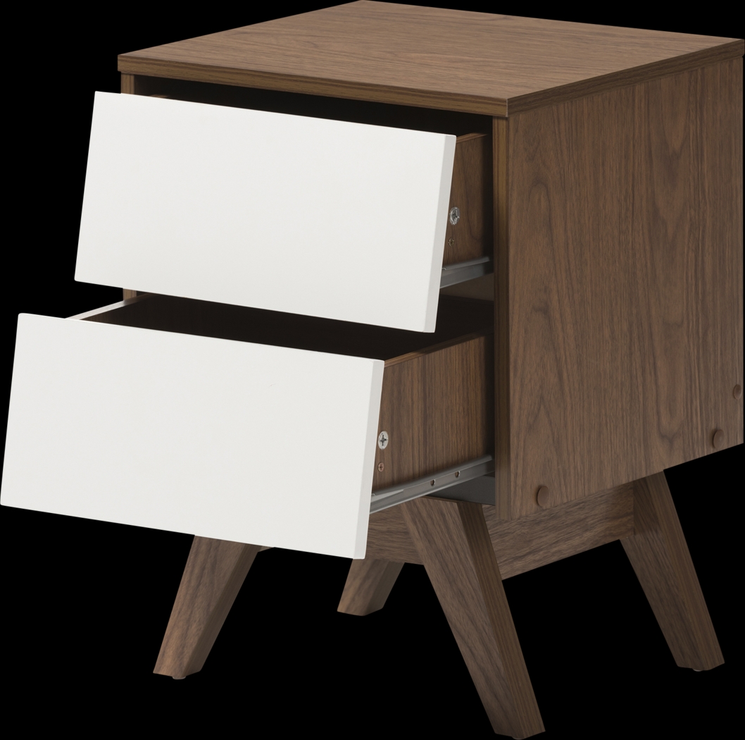 Stormtime White and Brown Nightstand - Thumbnail - Image 6