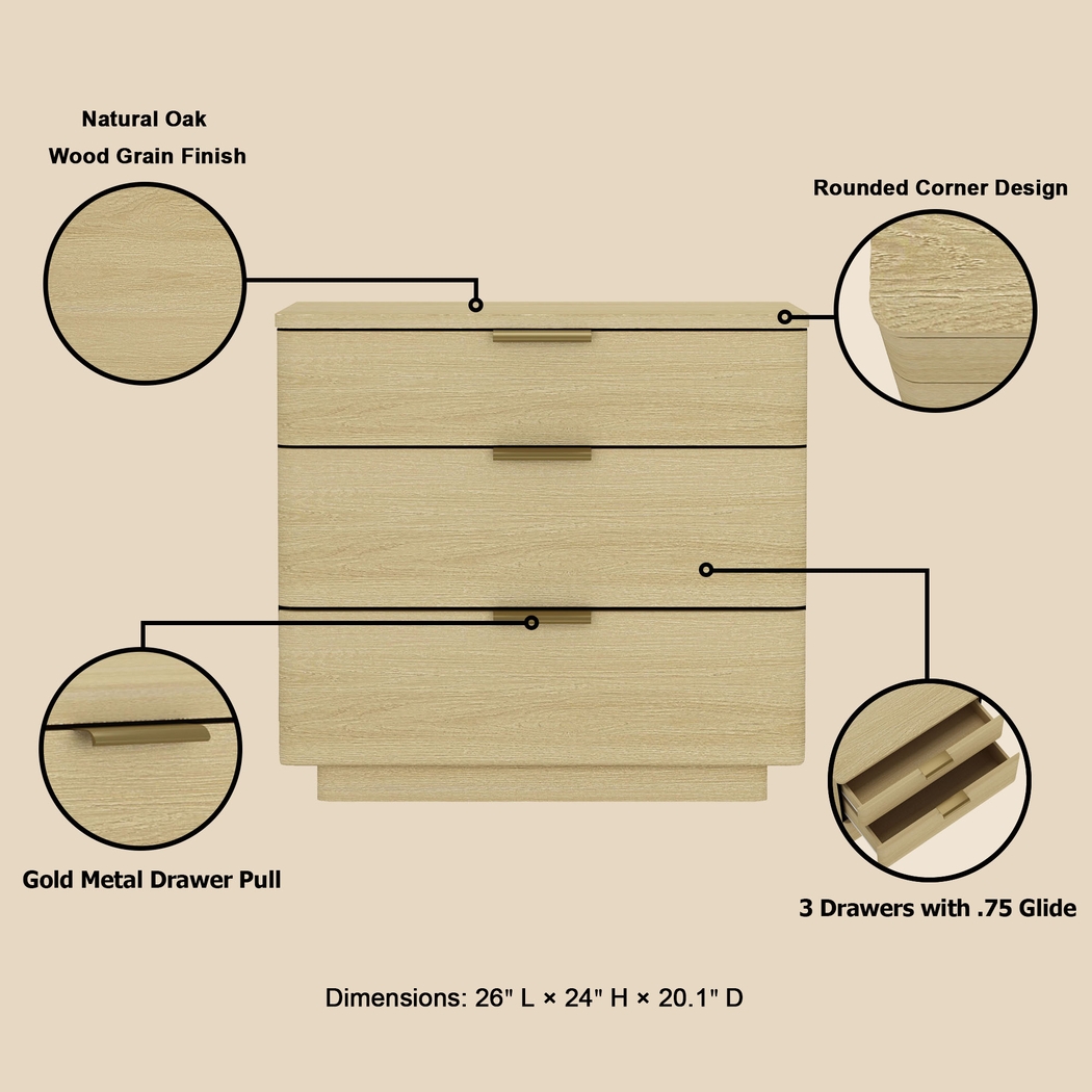 Stormways Brown and Gold Nightstand - Thumbnail - Image 6