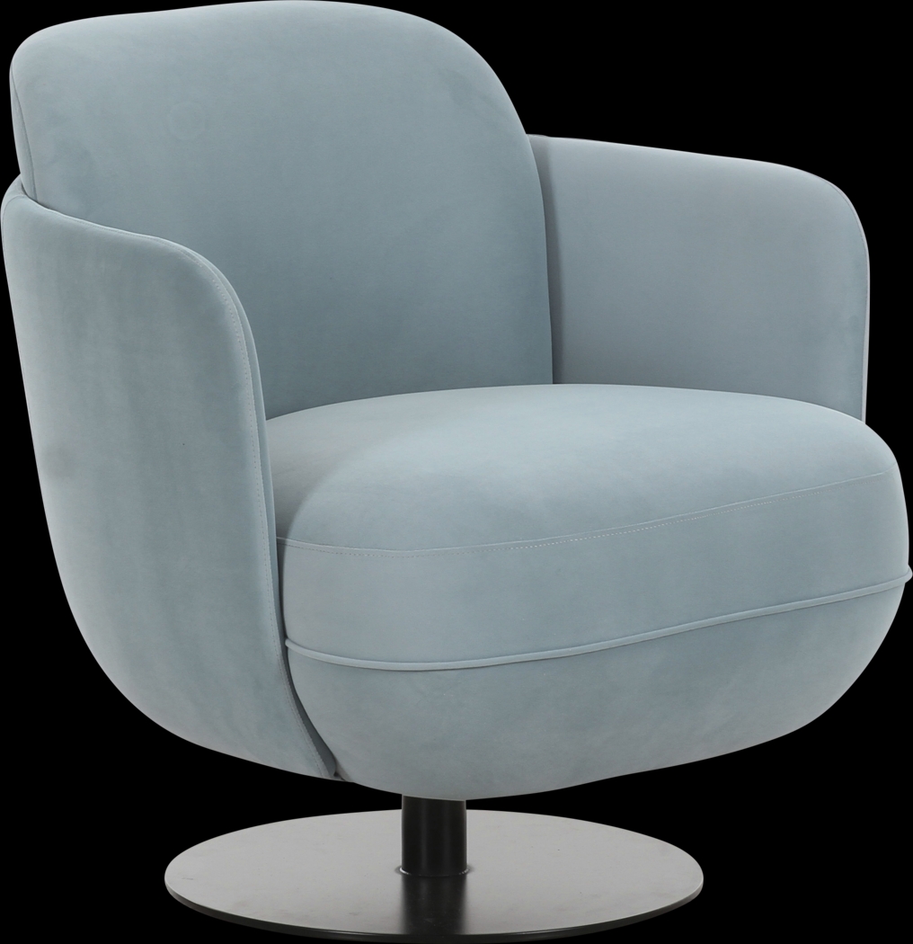 Stormwoody I Blue Swivel Accent Chair - Thumbnail - Image 1