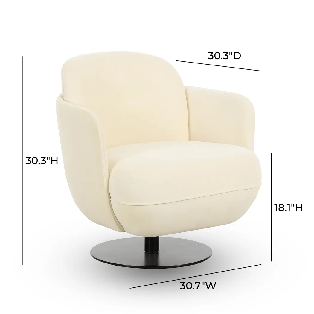 Stormwoody I Cream Swivel Accent Chair - Thumbnail - Image 6