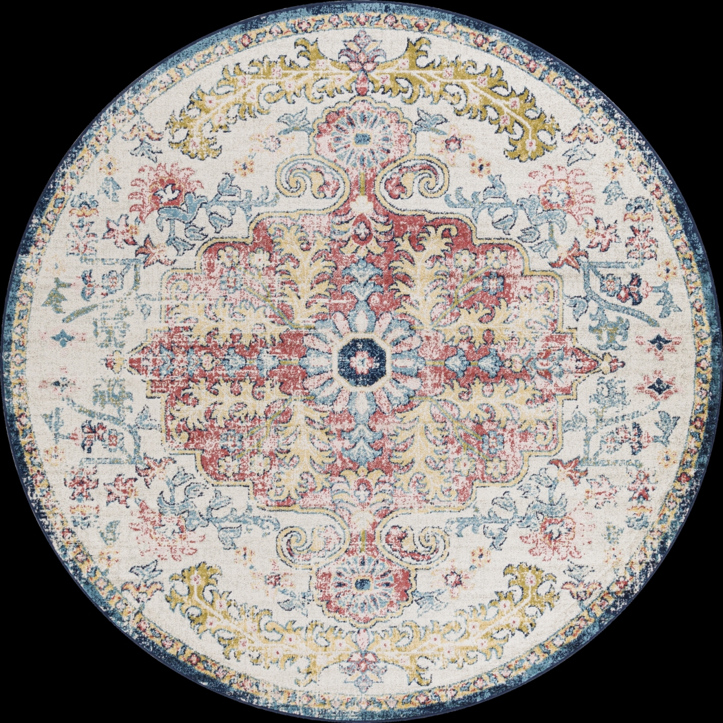 Stradleigh Blue 6'7 Round Rug - Thumbnail - Image 1