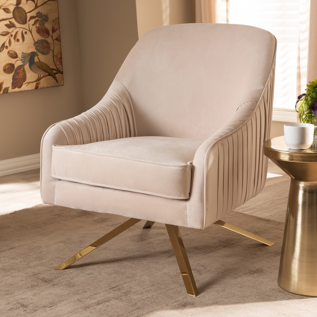 Strawflower Beige Accent Chair - Thumbnail - Image 2