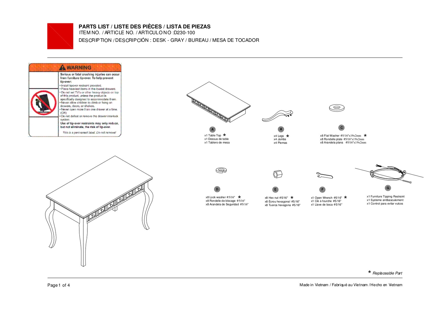 Streamside Gray Desk - Thumbnail - Image 10
