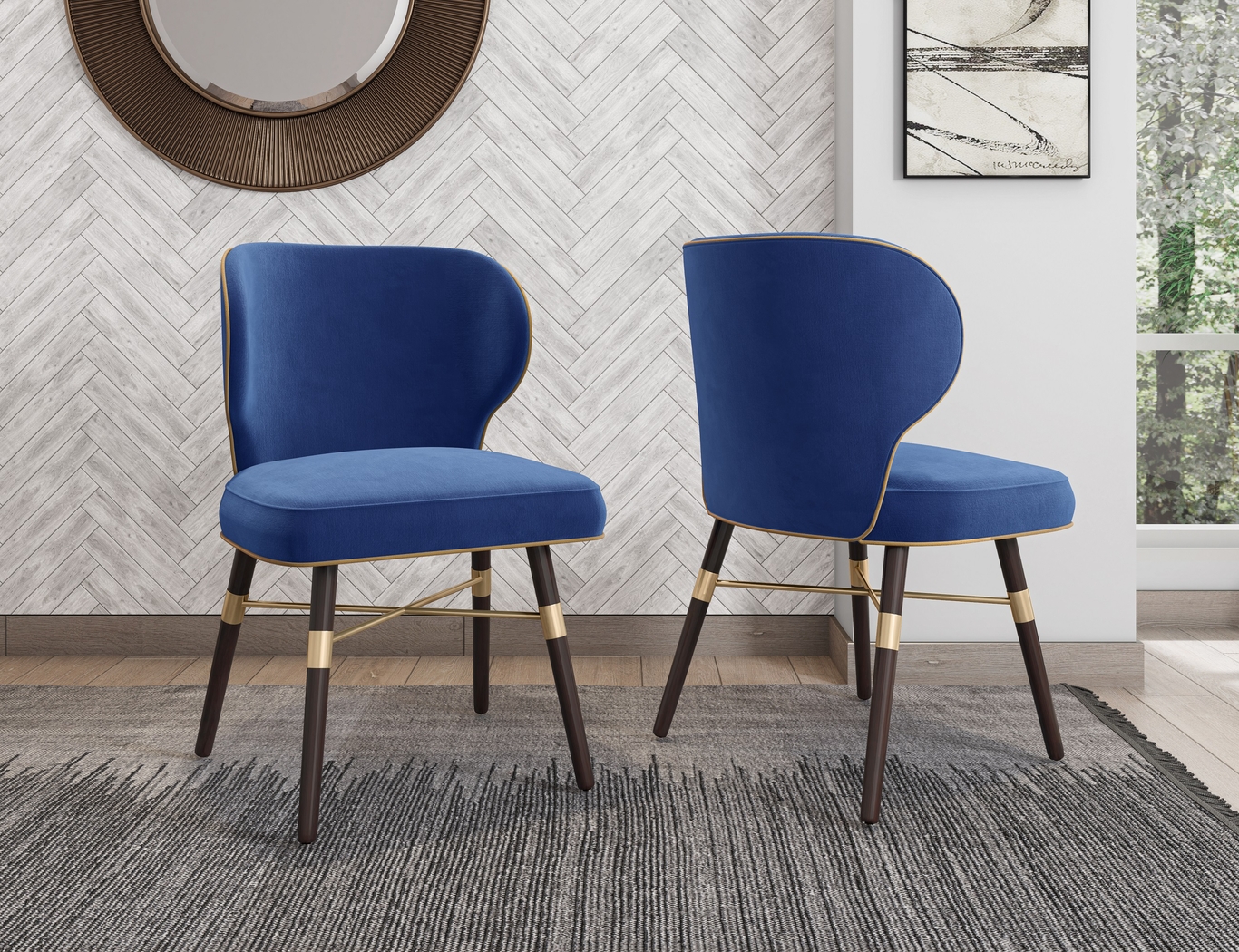 Strineway Blue Side Chair, Set of 2 - Thumbnail - Image 8