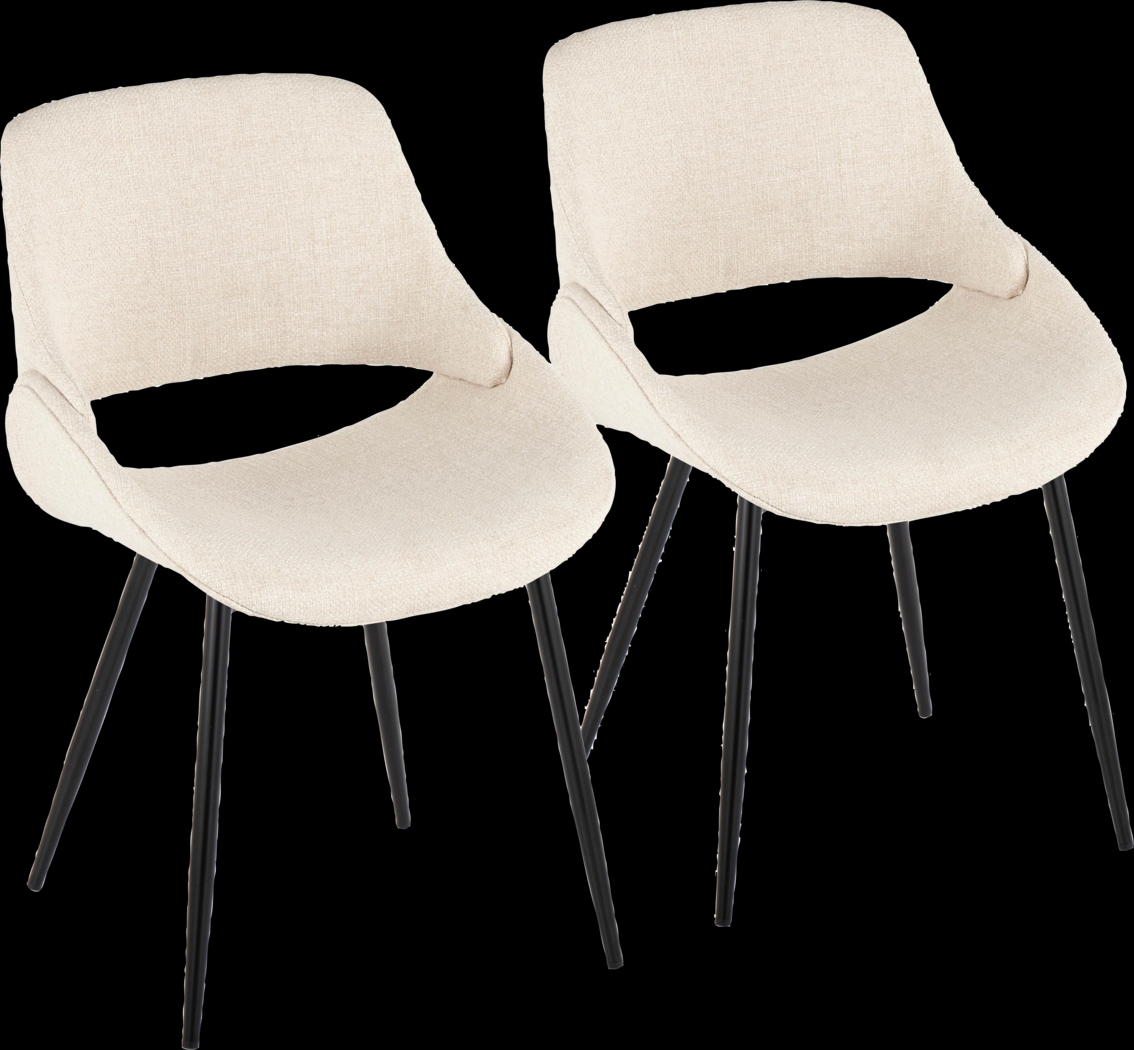 Stroble I Cream Dining Chair, Set of 2 - Thumbnail - Image 1