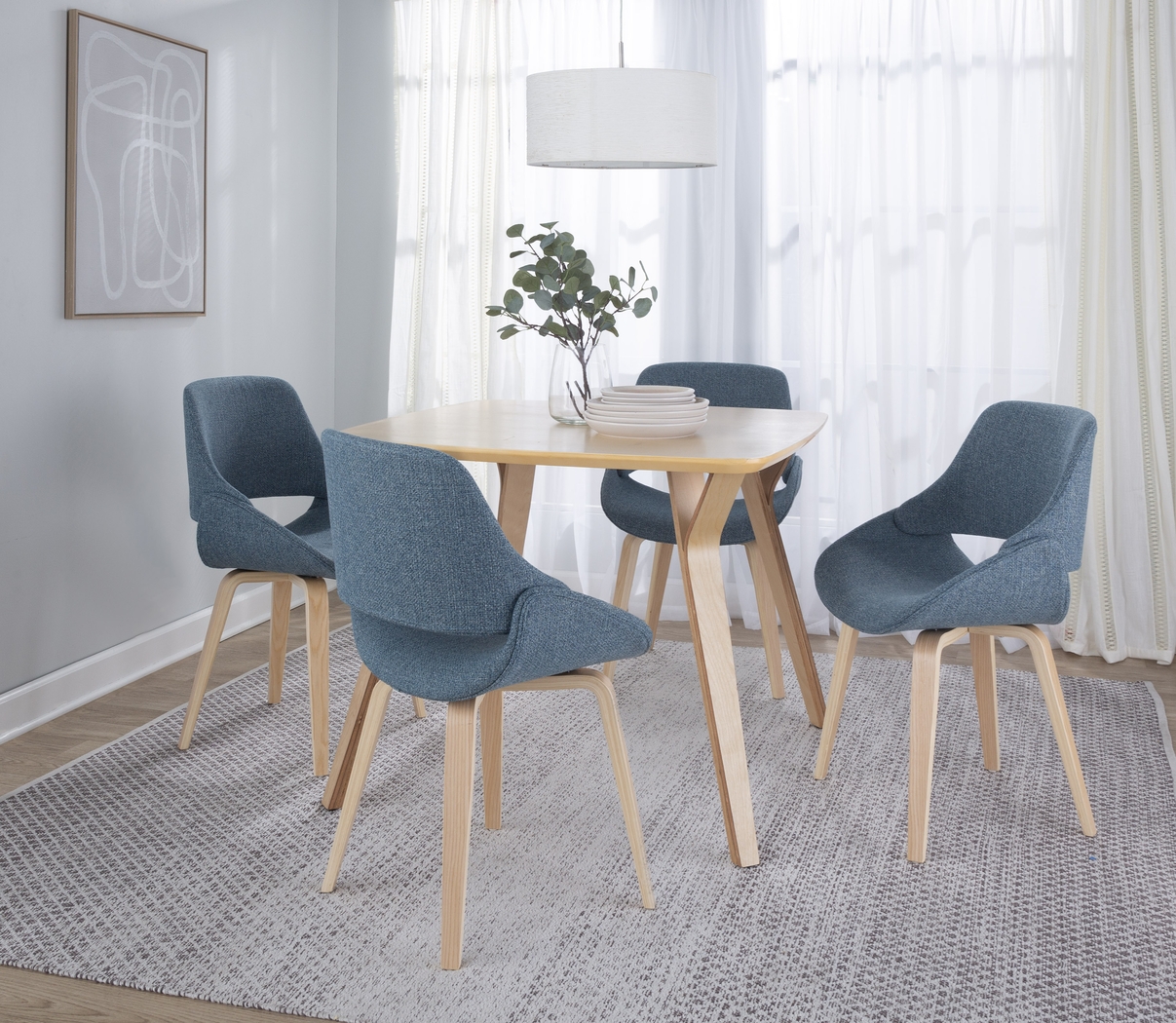 Stroble IV Blue Dining Chair, Set of 2 - Thumbnail - Image 2