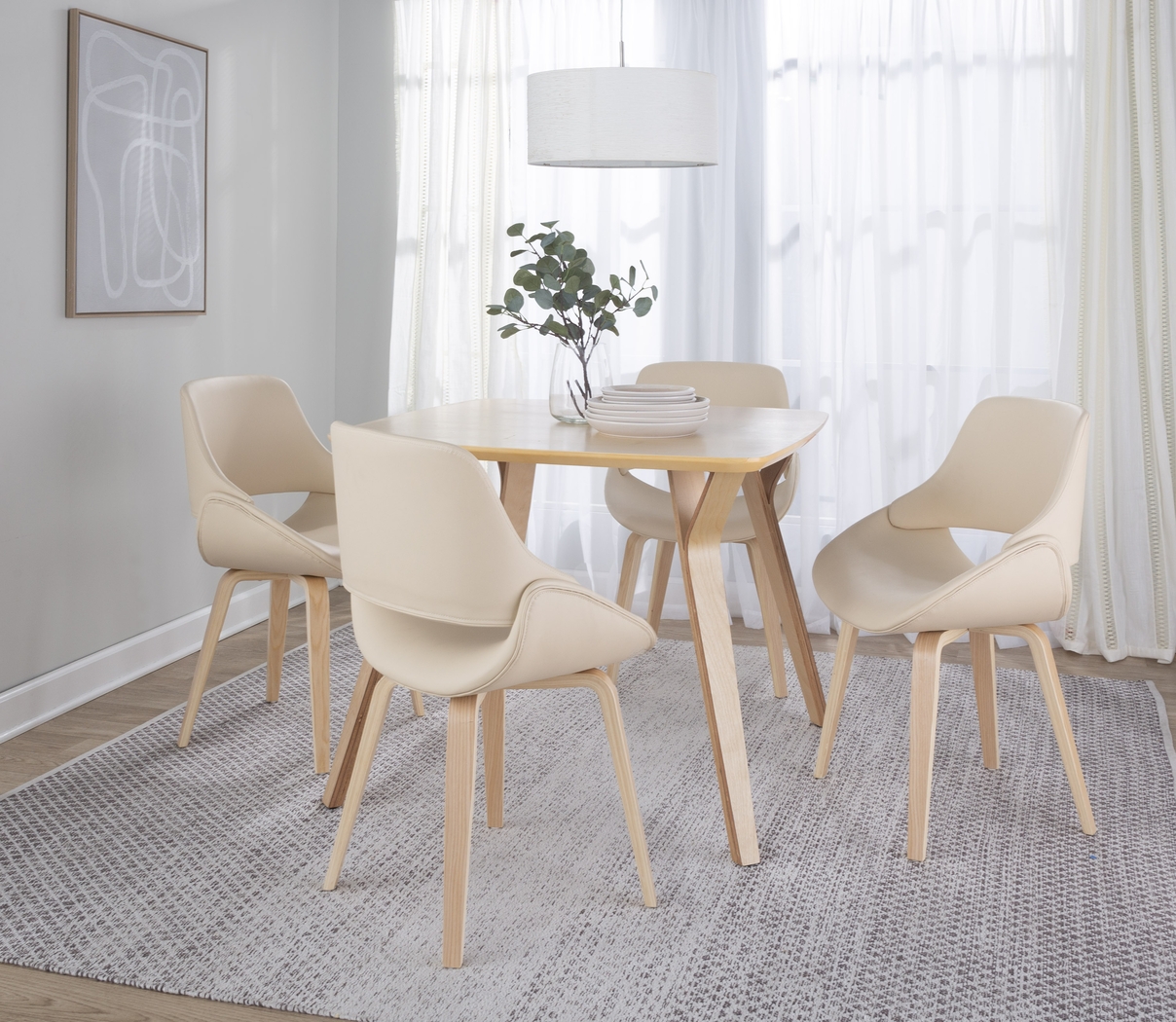 Stroble IX Cream Dining Chair, Set of 2 - Thumbnail - Image 2