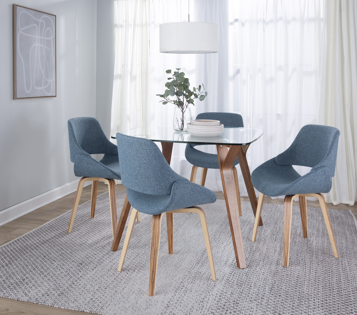 Stroble V Blue Dining Chair, Set of 2 - Thumbnail - Image 2