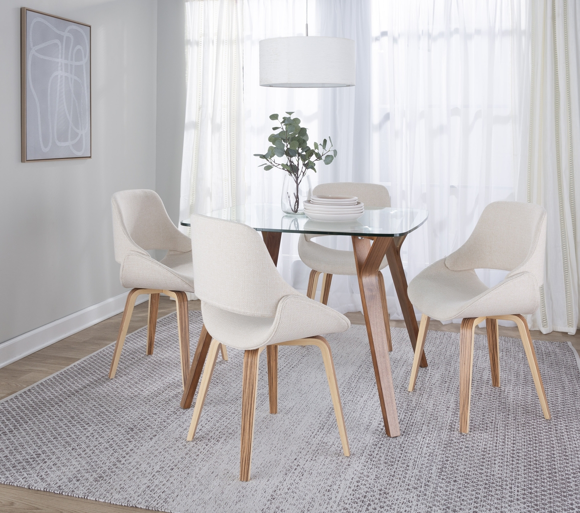 Stroble V Cream Dining Chair, Set of 2 - Thumbnail - Image 2