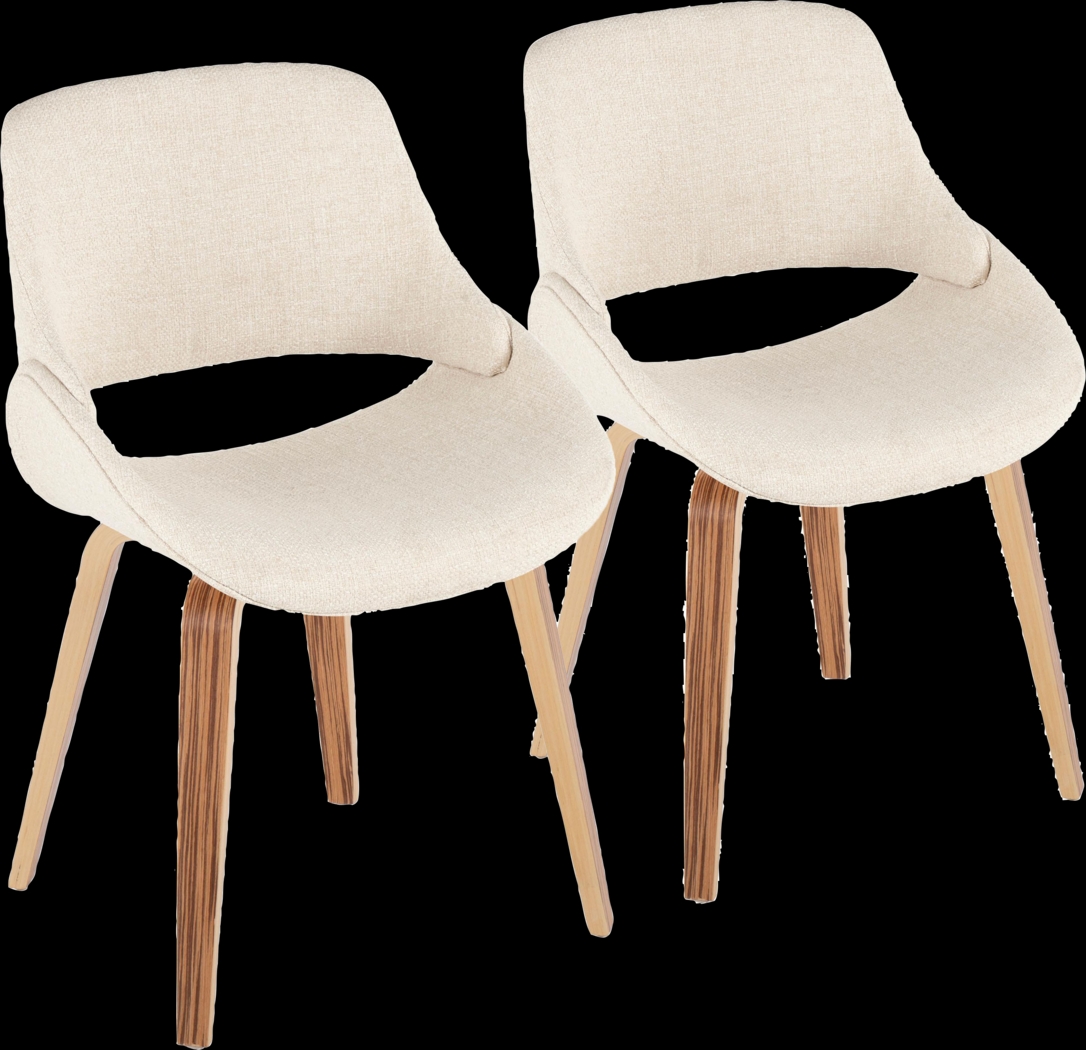 Stroble V Cream Dining Chair, Set of 2 - Thumbnail - Image 1